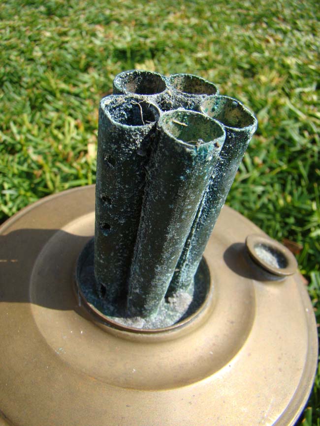 An extremely RARE large American ship's five burner whale oil mast head lantern circa 1851 — image 5